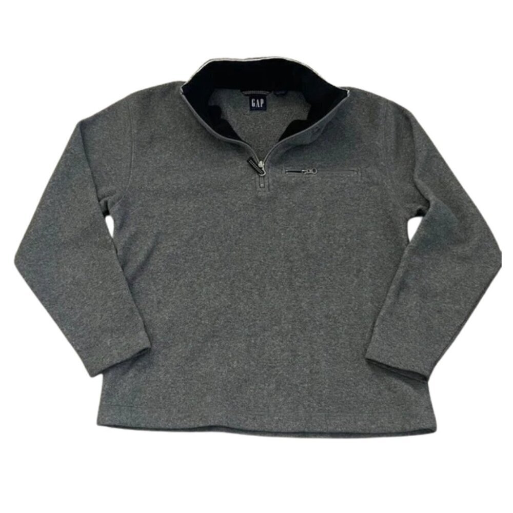 GAP Men’s Athletic 1/4 Zip Gray Long Sleeve Sweater Jacket Fleece - Size XS